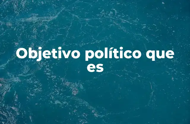 Objetivo Político que es