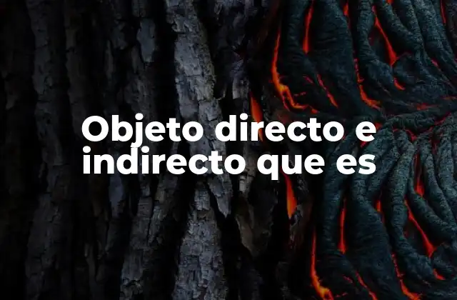 Objeto Directo e Indirecto que es