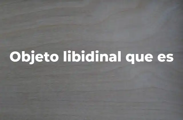 Objeto Libidinal que es