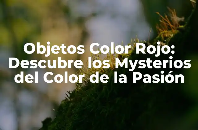 Objetos Color Rojo: Descubre los Mysterios Del Color de la Pasión