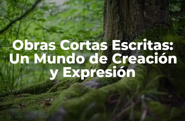 Obras Cortas Escritas: un Mundo de Creación y Expresión