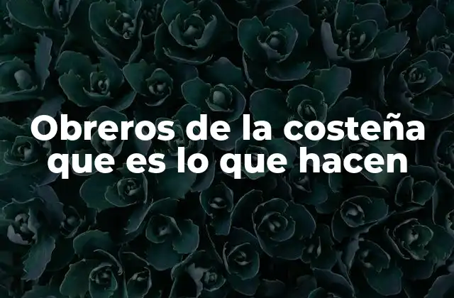 Obreros de la Costeña que es Lo que Hacen