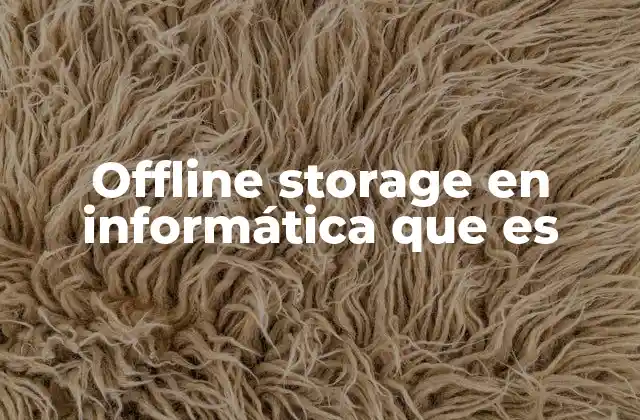 Offline Storage en Informática que es 2 El rol del almacenamiento fuera de línea en la gestión de datos