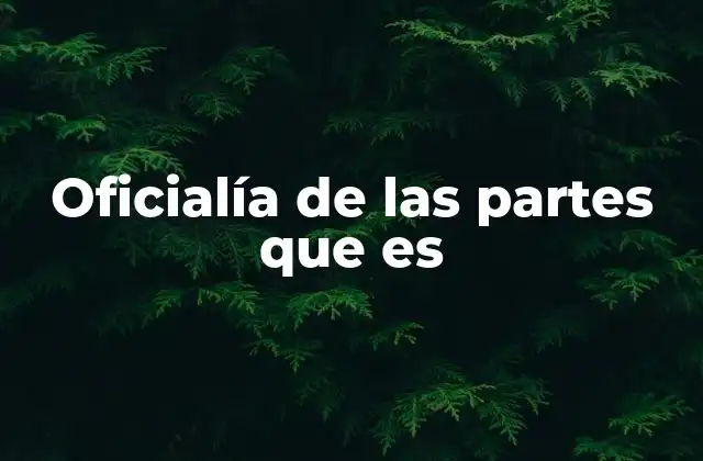 Oficialía de las Partes que es