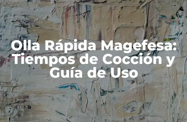 Olla Rápida Magefesa: Tiempos de Cocción y Guía de Uso