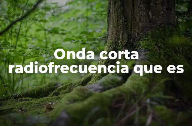 Onda Corta Radiofrecuencia que es