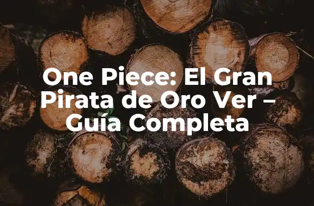 One Piece: el Gran Pirata de Oro Ver – Guía Completa