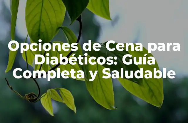 Opciones de Cena para Diabéticos: Guía Completa y Saludable