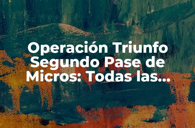 Operación Triunfo Segundo Pase de Micros: Todas las Claves Del Éxito 2 Cómo funciona el Segundo Pase de Micros en Operación Triunfo