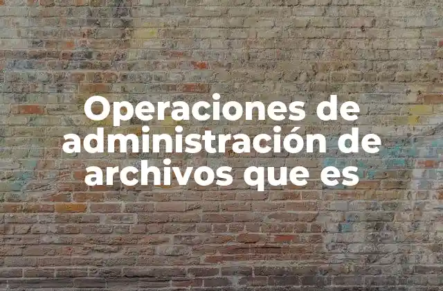 Operaciones de Administración de Archivos que es