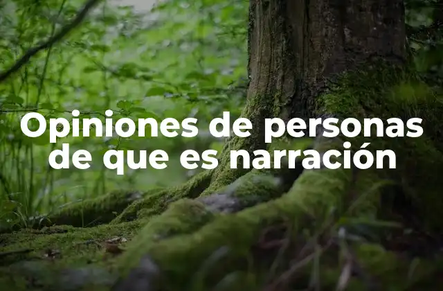 Opiniones de Personas de que es Narración