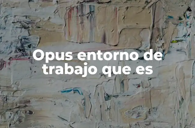 Opus Entorno de Trabajo que es