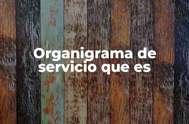 Organigrama de Servicio que es