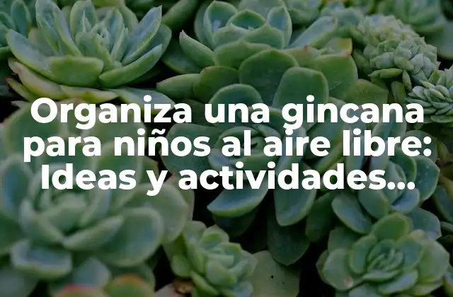 Organiza una Gincana para Niños Al Aire Libre: Ideas y Actividades Divertidas