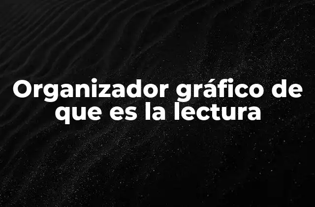 Organizador Gráfico de que es la Lectura