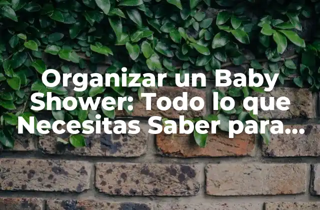 Organizar un Baby Shower: Todo Lo que Necesitas Saber para un Evento Exitoso