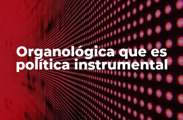 Organológica que es Política Instrumental