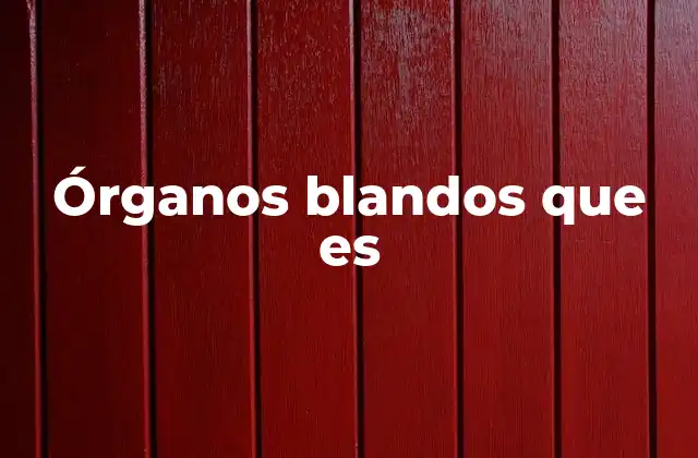 Órganos Blandos que es