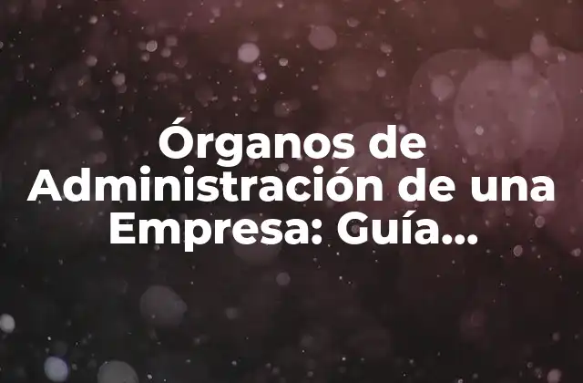 Órganos de Administración de una Empresa: Guía Completa