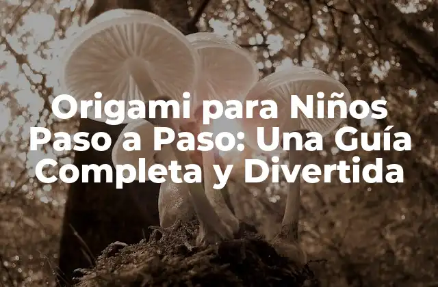 Origami para Niños Paso a Paso: una Guía Completa y Divertida