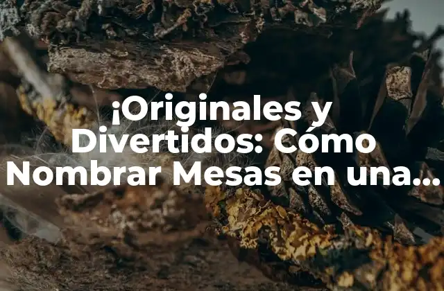 ¡originales y Divertidos: Cómo Nombrar Mesas en una Boda de Forma Creativa!