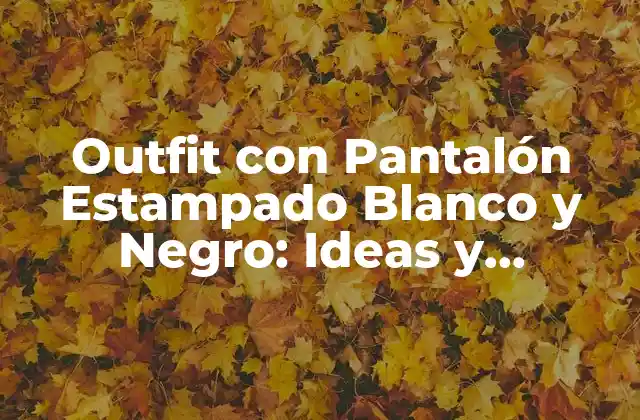Outfit con Pantalón Estampado Blanco y Negro: Ideas y Consejos de Moda