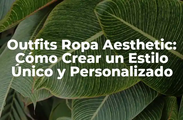 Outfits Ropa Aesthetic: Cómo Crear un Estilo Único y Personalizado