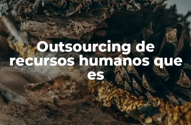 Outsourcing de Recursos Humanos que es