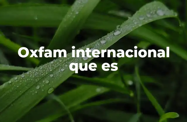 El rol de Oxfam en el contexto global