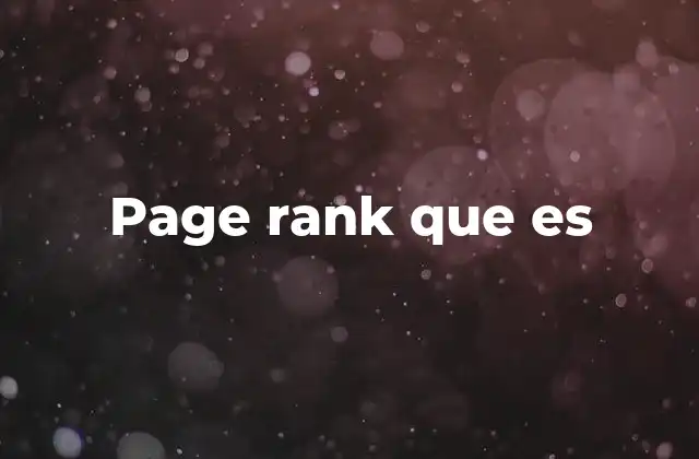 Page Rank que es
