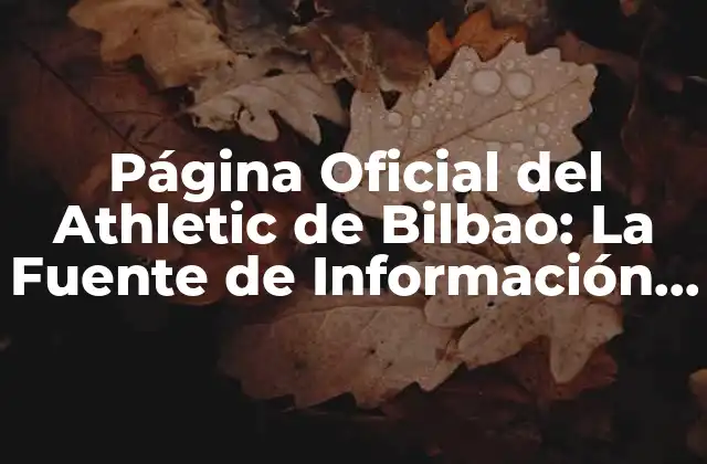 Página Oficial Del Athletic de Bilbao: la Fuente de Información para los Rojiblancos