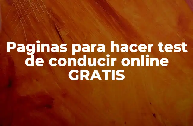 Paginas para Hacer Test de Conducir Online Gratis