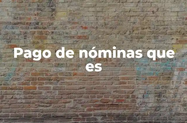 Pago de Nóminas que es