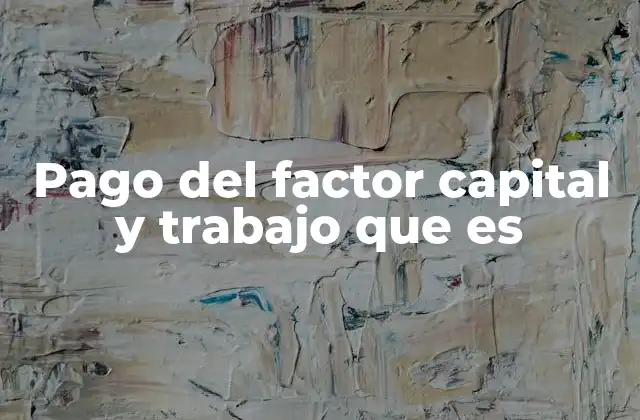 Pago Del Factor Capital y Trabajo que es