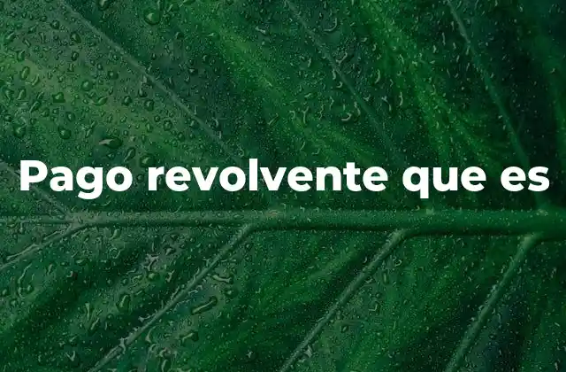 Pago Revolvente que es