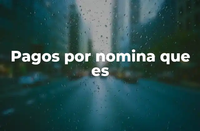 Pagos por Nomina que es