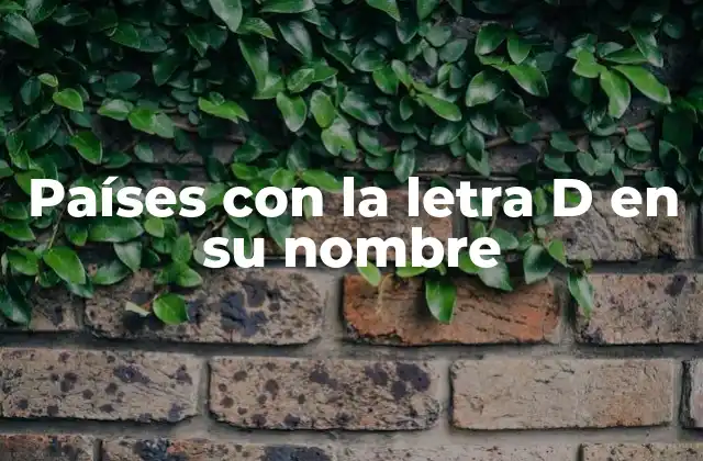 ¿Cuáles son los países que tienen la letra D en su nombre?