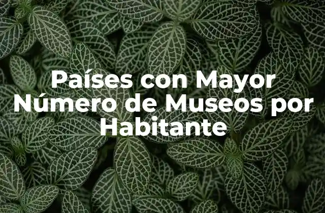 Países con Mayor Número de Museos por Habitante