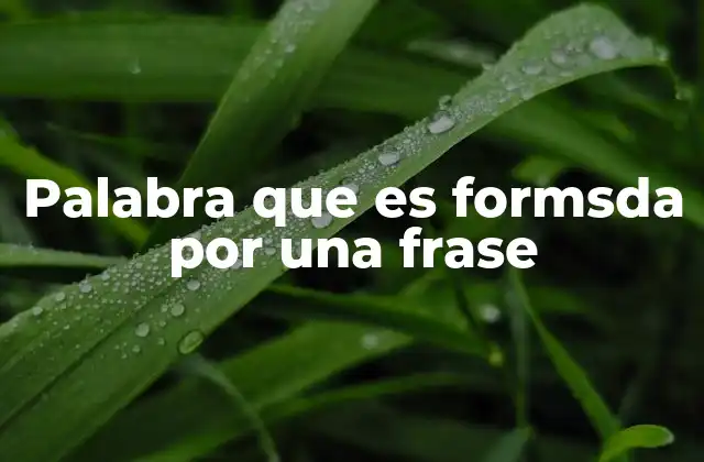 Palabra que es Formsda por una Frase