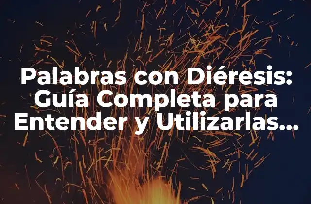 Palabras con Diéresis: Guía Completa para Entender y Utilizarlas Correctamente