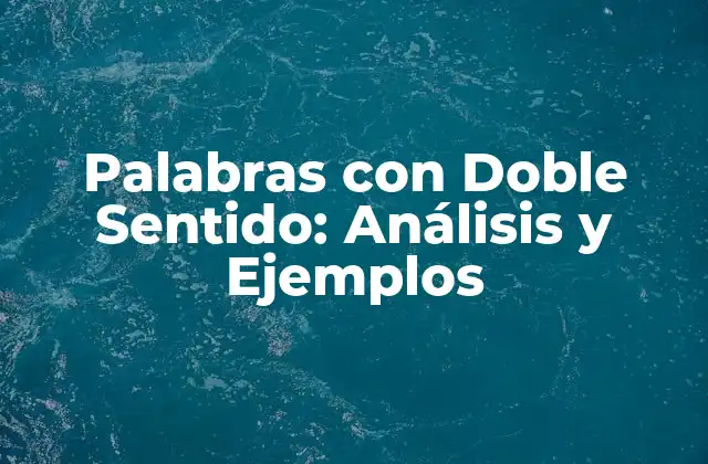 Palabras con Doble Sentido: Análisis y Ejemplos