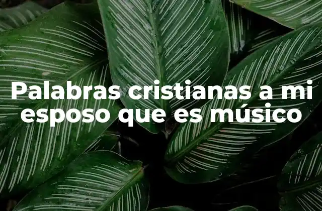Palabras Cristianas a Mi Esposo que es Músico