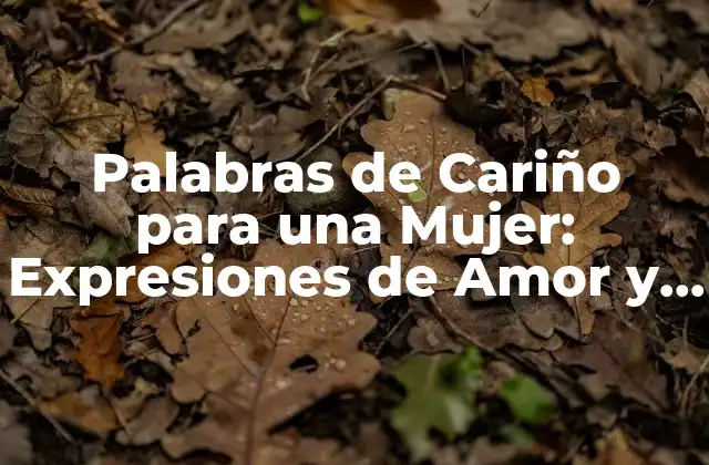 Palabras de Cariño para una Mujer: Expresiones de Amor y Afecto