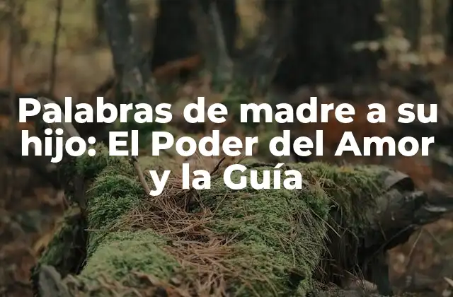 Palabras de Madre a Su Hijo: el Poder Del Amor y la Guía