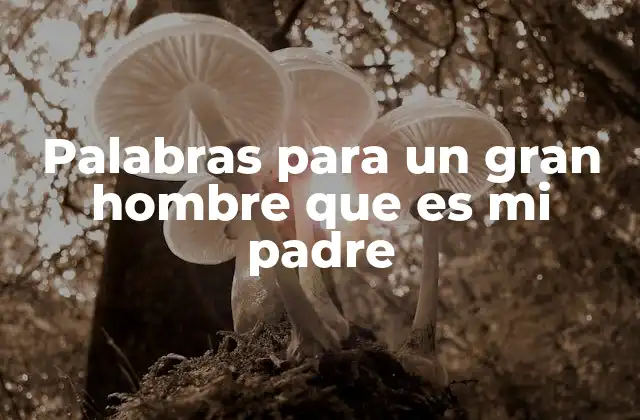 Palabras para un Gran Hombre que es Mi Padre