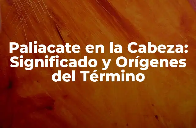 Orígenes del Término Paliacate en la Cabeza