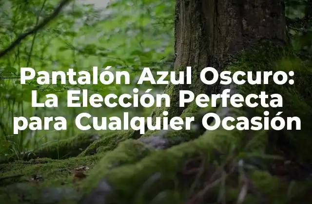 Pantalón Azul Oscuro: la Elección Perfecta para Cualquier Ocasión