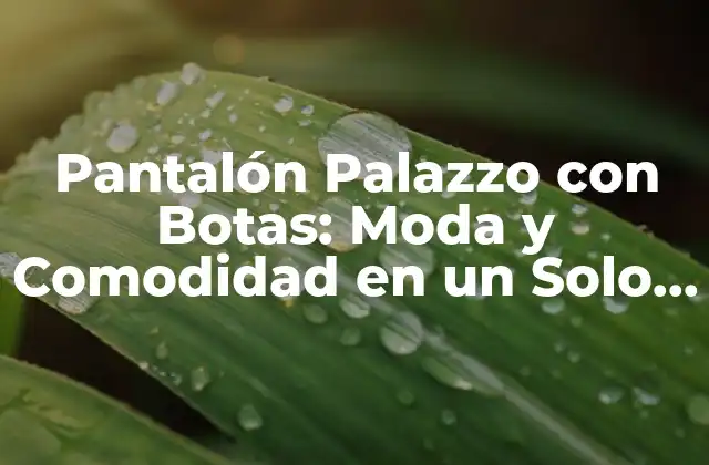 Pantalón Palazzo con Botas: Moda y Comodidad en un Solo Look