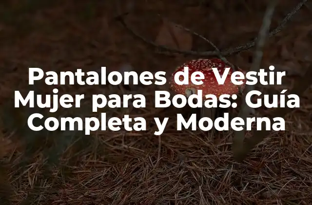 Pantalones de Vestir Mujer para Bodas: Guía Completa y Moderna
