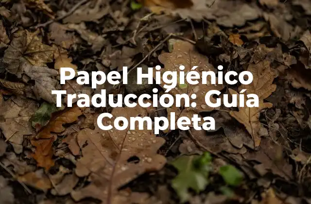 Papel Higiénico Traducción: Guía Completa